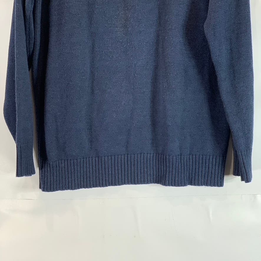 OSCAR DE LA RENTA Men's Navy Knit Quarter-Zip Pullover Sweater SZ S