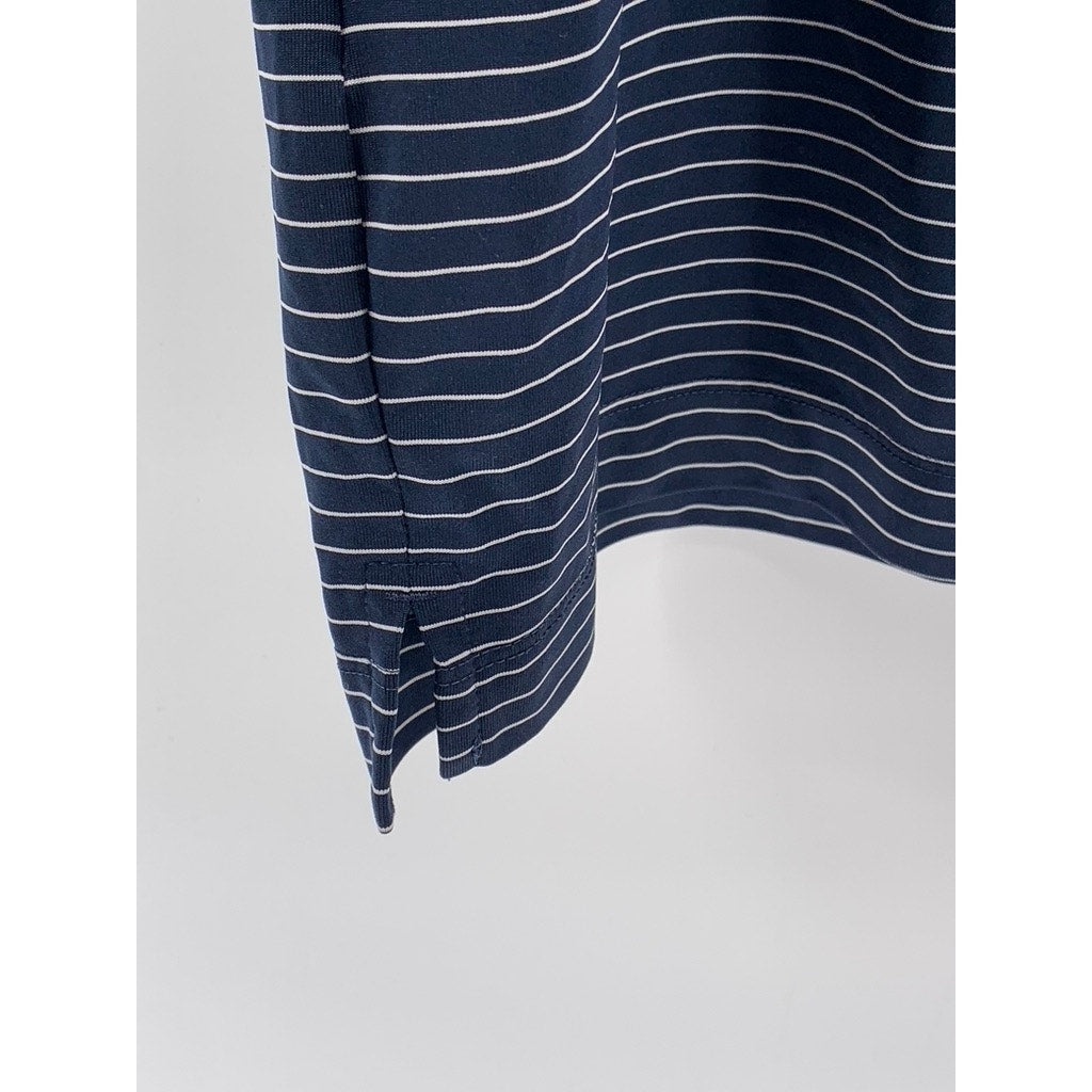 NIKE GOLF Men's Navy-White Striped Polo SZ XL