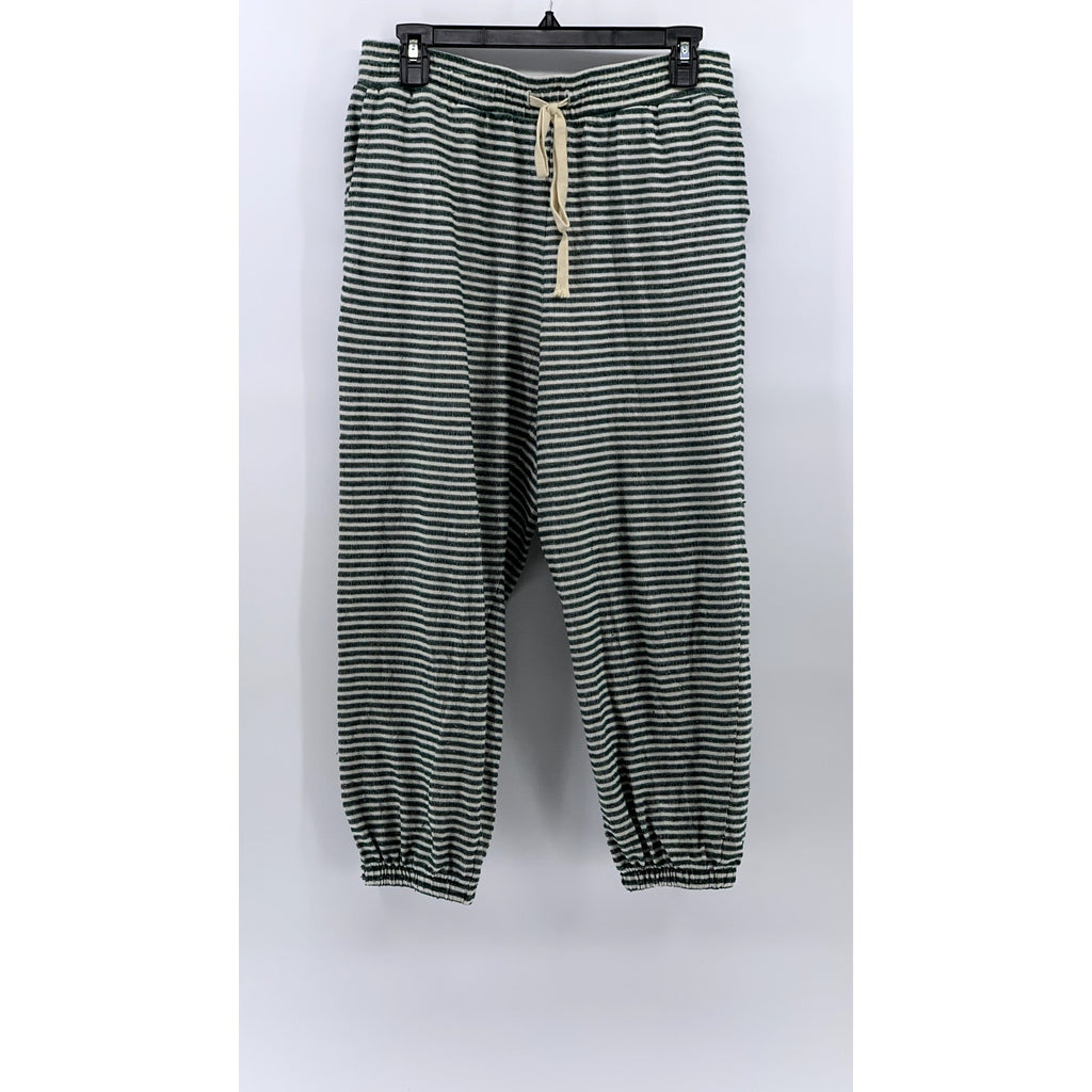 MADEWELL Women's Green-White Striped Saunter Sleep Pajama SZ M