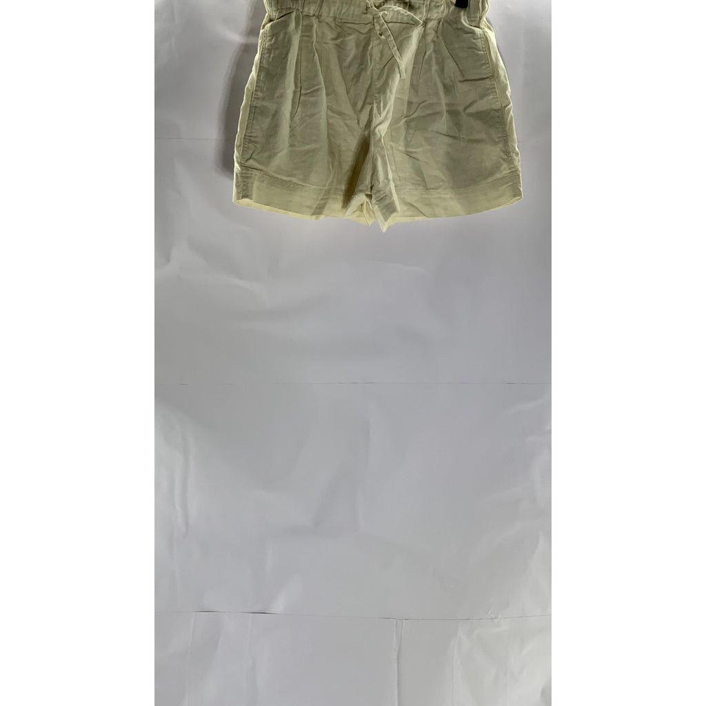 UNIQLO Women's Beige Cotton-Linen Drawstring Casual Shorts SZ S