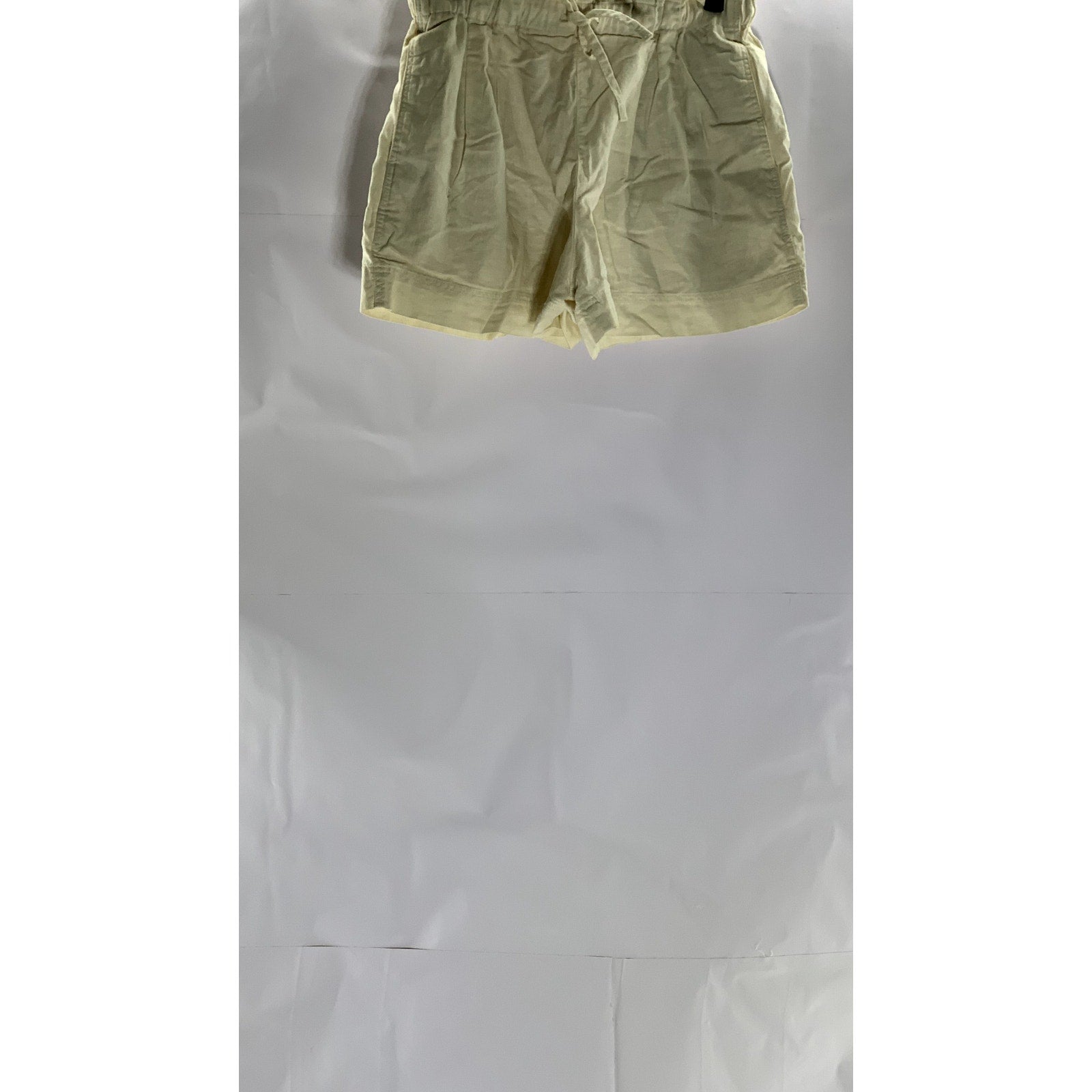 UNIQLO Women's Beige Cotton-Linen Drawstring Casual Shorts SZ S