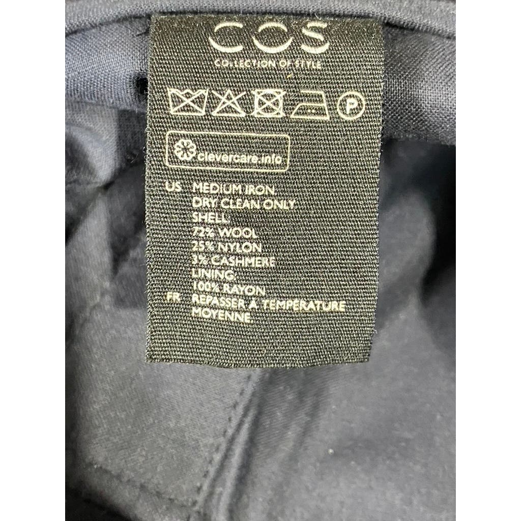 COS Men's Navy Wool-Blend Flat Front Dress Pants SZ 34R