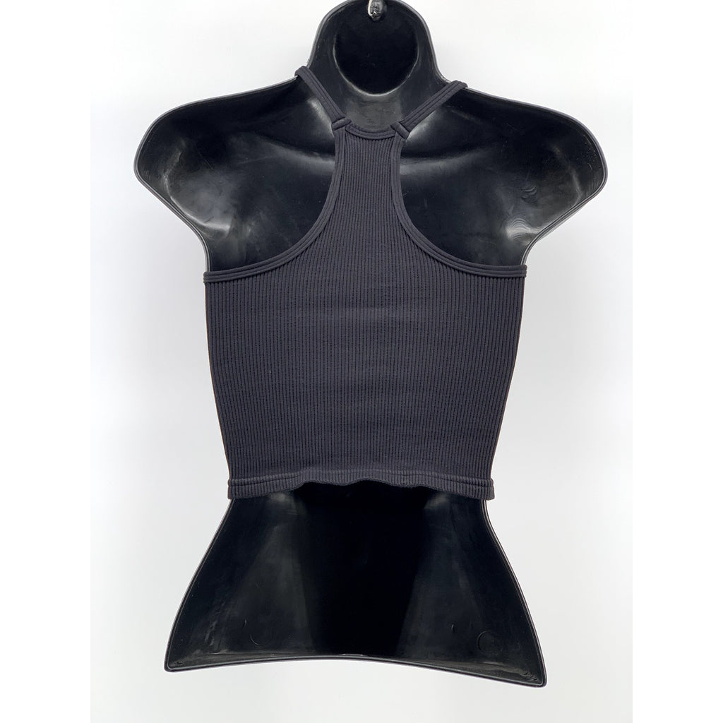 REFORMER Women's Black Ribbed V-Neck Racerback Cropped Tank Top SZ XS/S