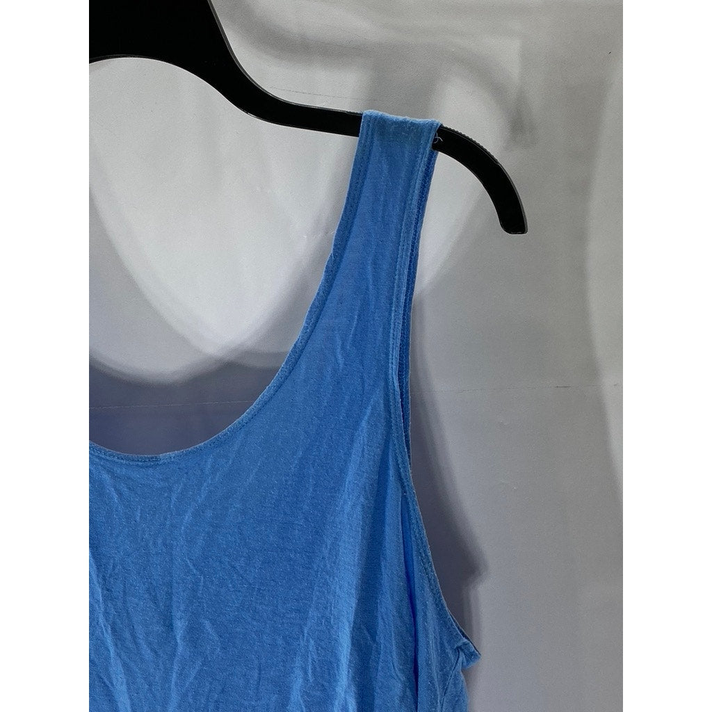 UNBRANDED Women’s Blue Tie-Knot V-Neck Open Front Tank Top SZ S