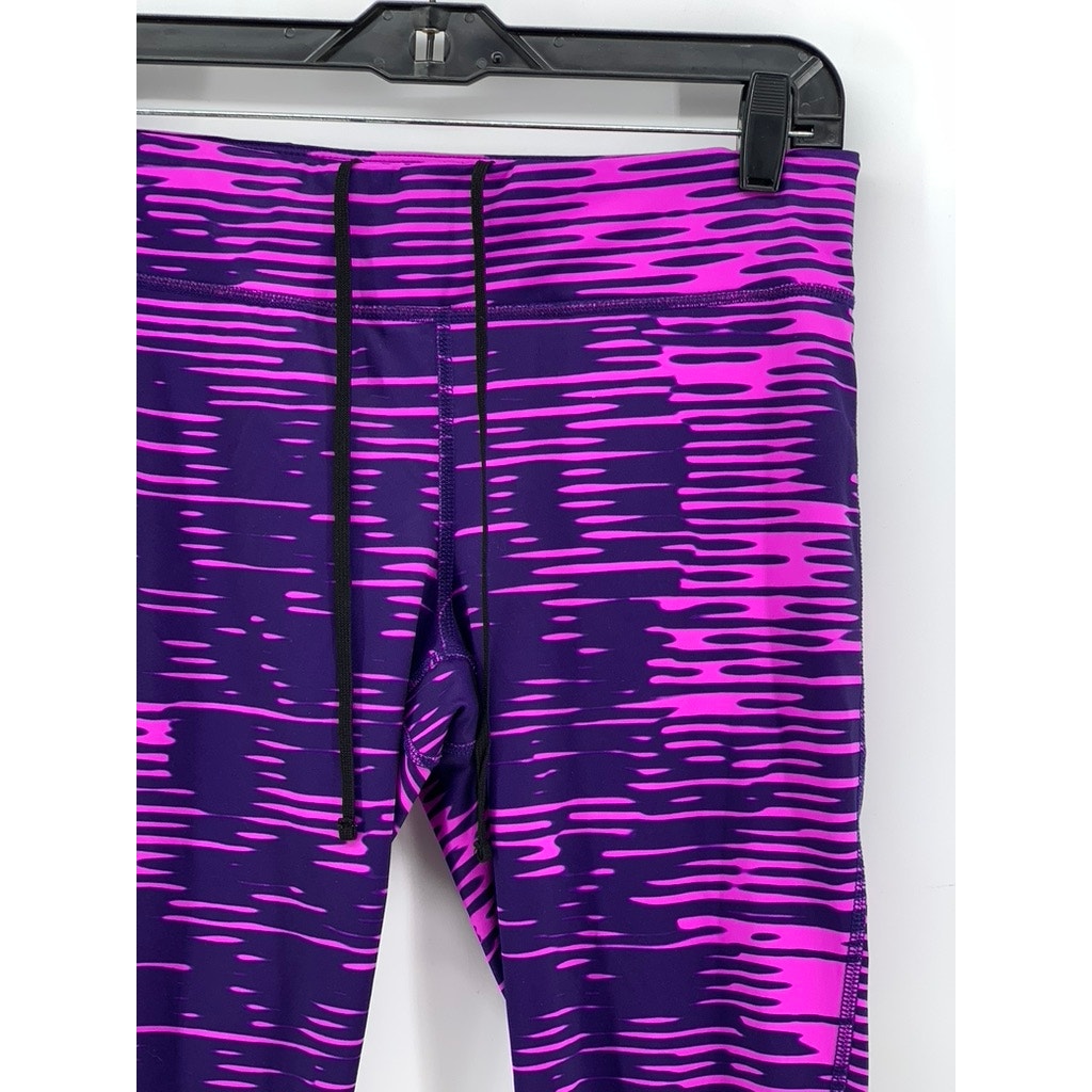 XERSION Women's Purple Printed Fitted Capri Leggings SZ M