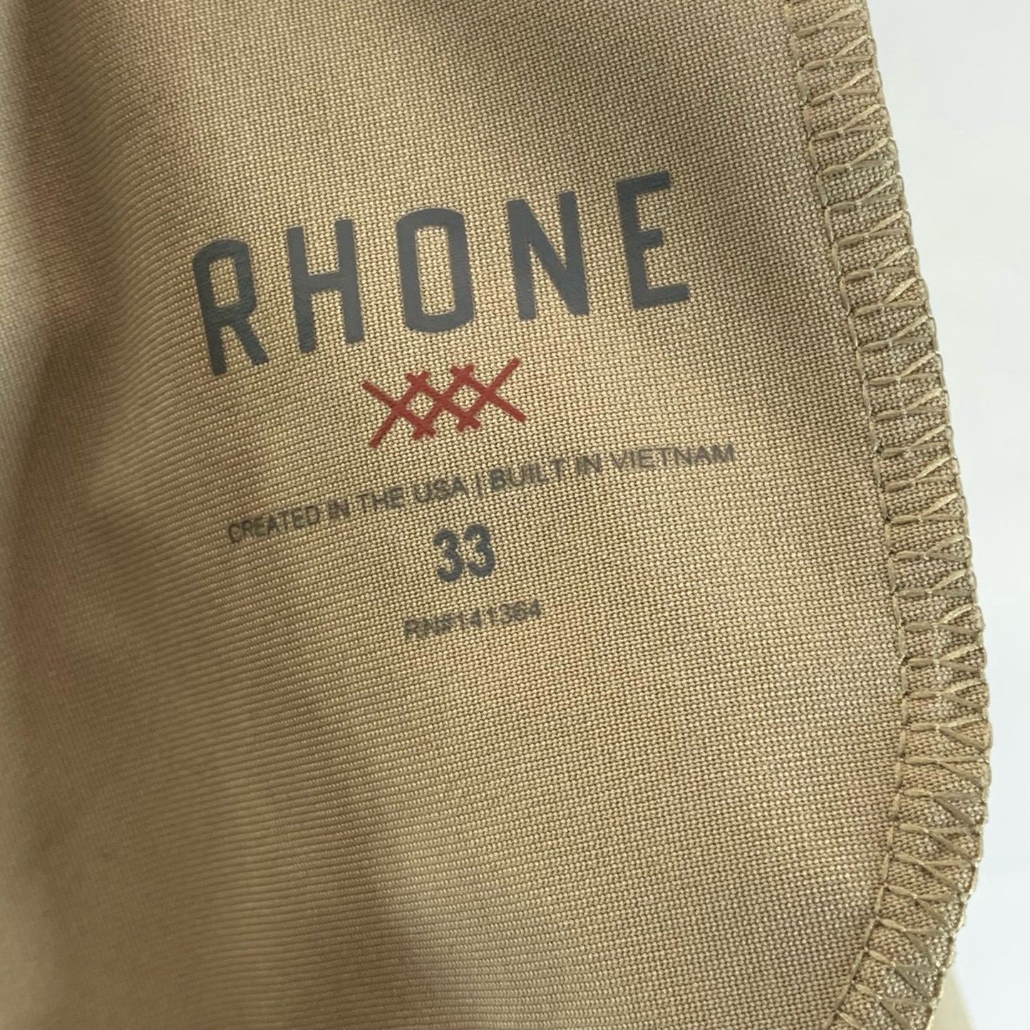 RHONE Men's Tan Commuter Slim-Fit Four-Pocket Pants SZ 33