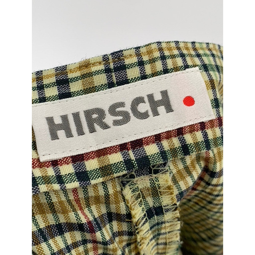 HIRSCH Women's Vintage Yellow Plaid 80's High-Rise Loose-Fit Shorts SZ 6