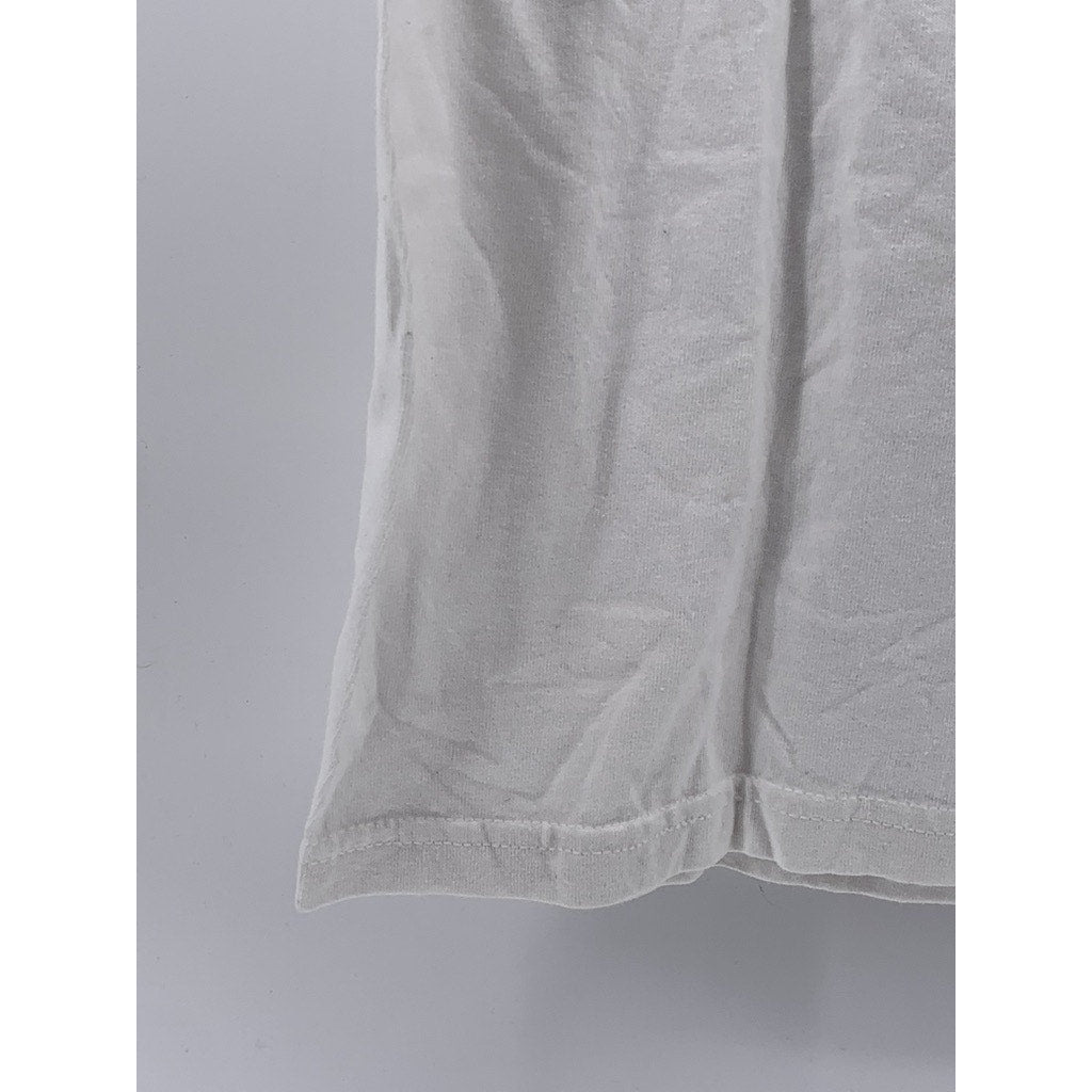 AMERICAN APPAREL Men's White Solid Crewneck Cotton Short Sleeve T-Shirt SZ L