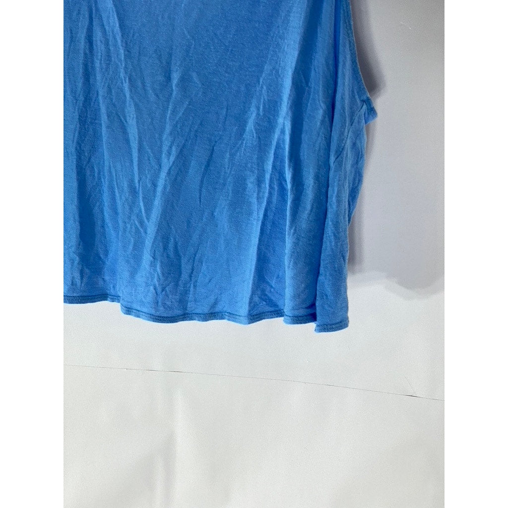UNBRANDED Women’s Blue Tie-Knot V-Neck Open Front Tank Top SZ S