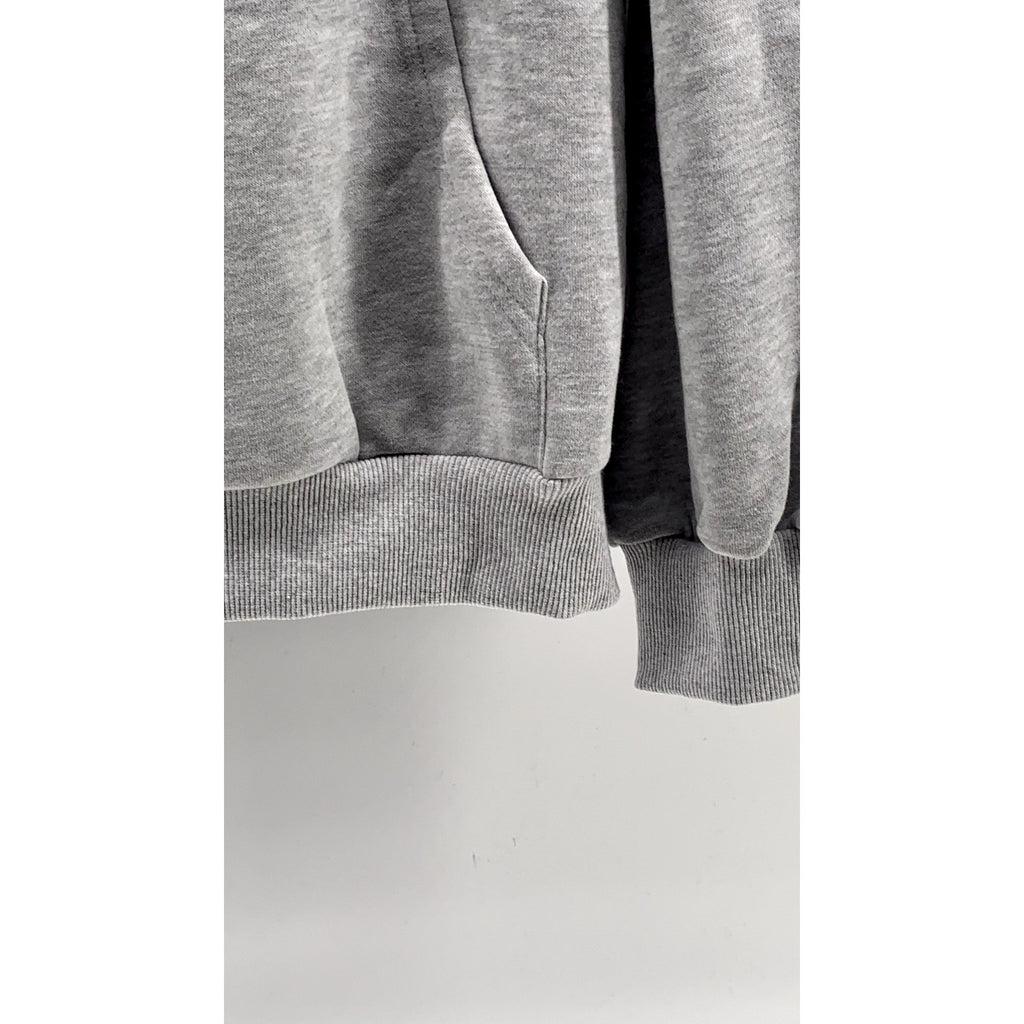 ANRABESS Women's Light Gray Fleece Drop Shoulder Pullover Hoodie SZ M