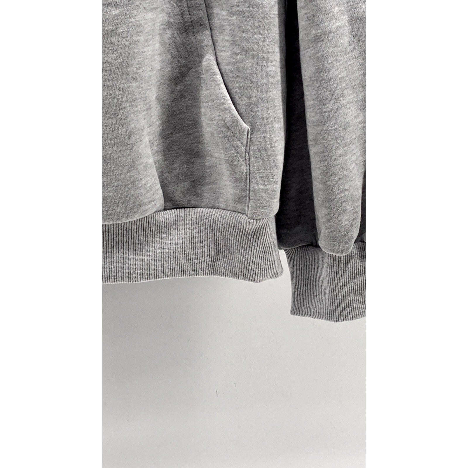 ANRABESS Women's Light Gray Fleece Drop Shoulder Pullover Hoodie SZ M