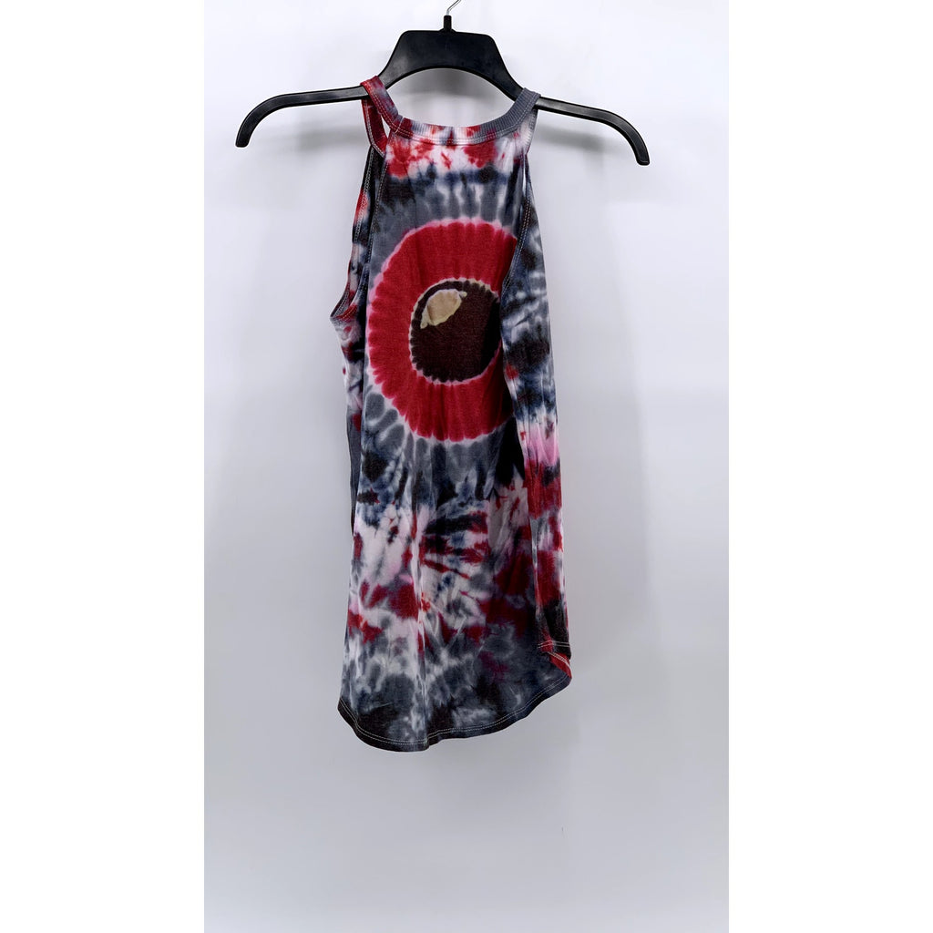 DISTRICT Women's Gray-Red Tie Dye Eye Graphic Shirt Dress SZ XS