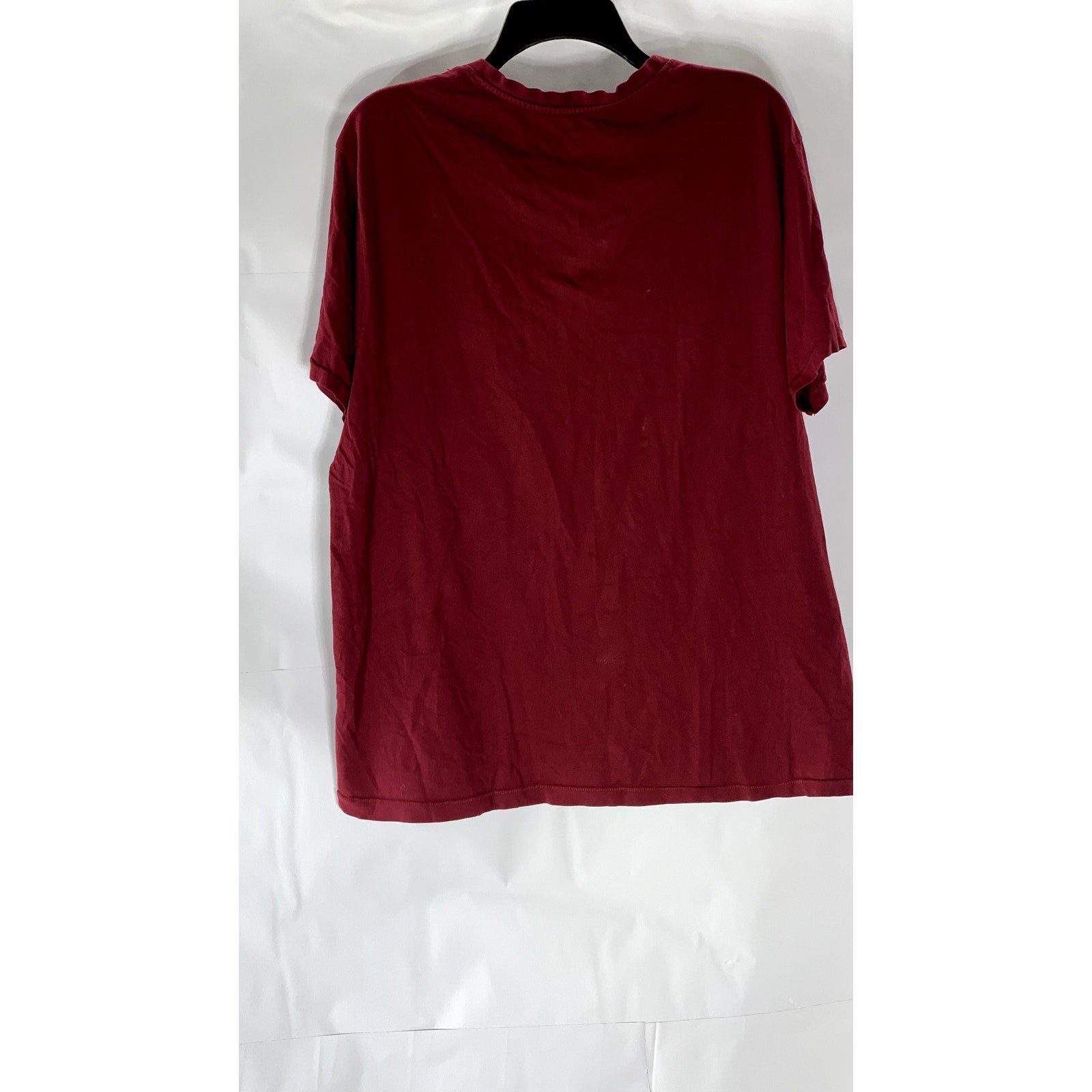 THE ROADSTER LIFE CO. Men's Burgundy Printed Pure Cotton V-Neck T-Shirt SZ L