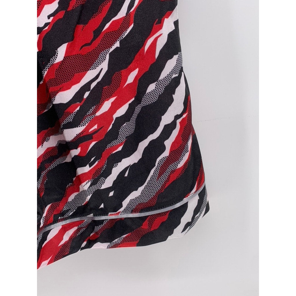 AND1 Men's Black-Red-White Printed Basketball Shorts SZ S