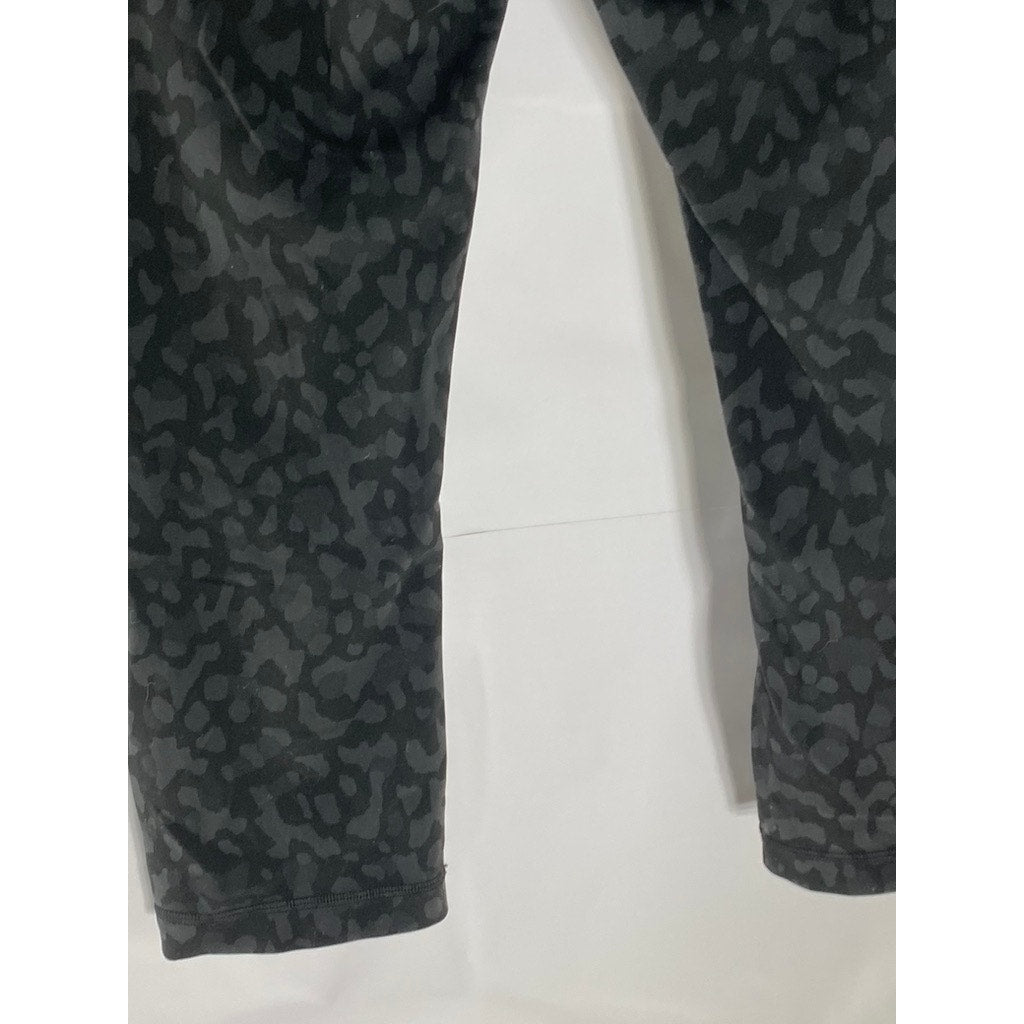 LULULEMON Women's Black-Gray Leopard Camo Print Align High-Rise Ankle Pant SZ S