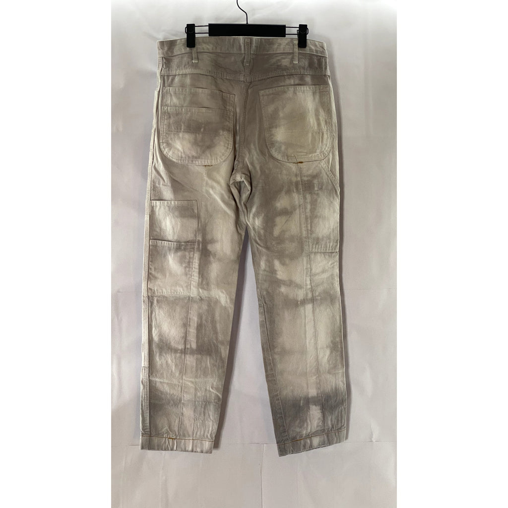 MEN'S Brown Tie-Dye Straight-Leg Denim Five Pocket Jeans SZ 34