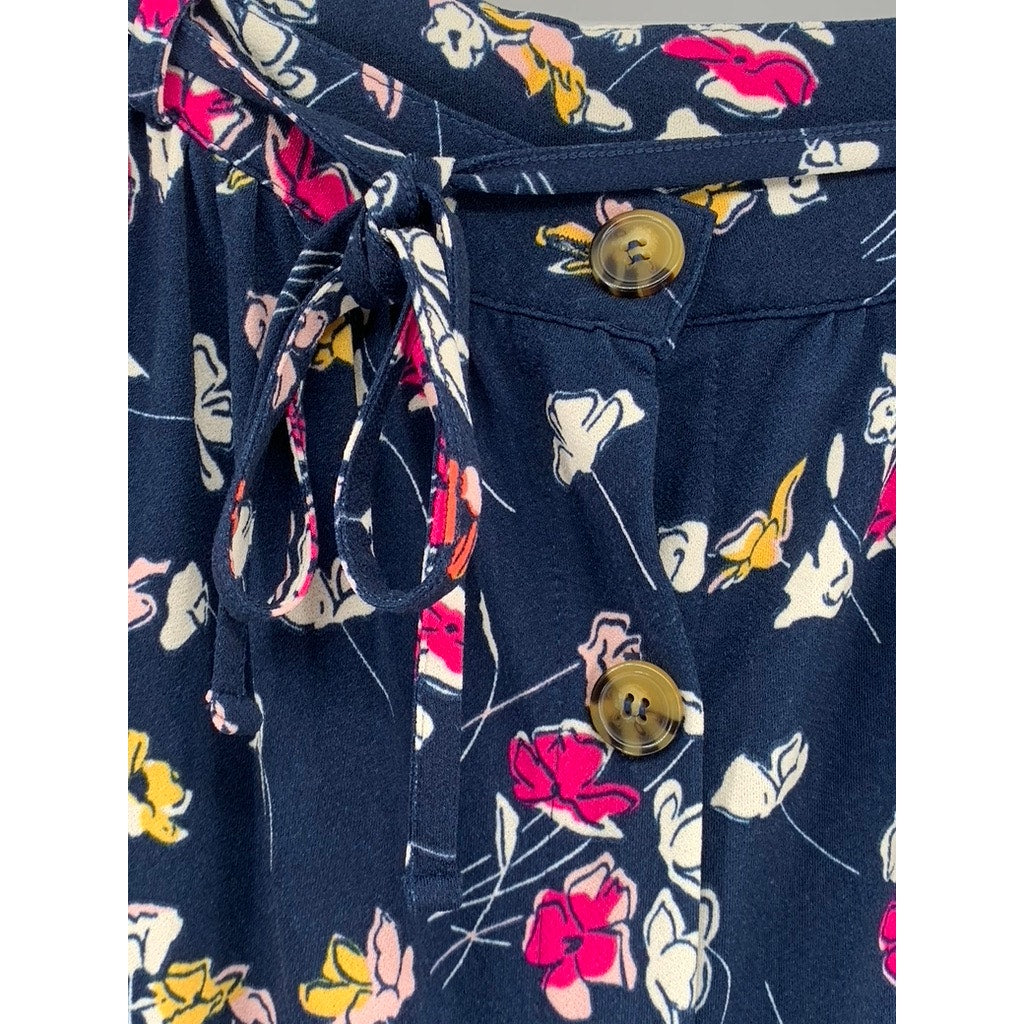 TERRA & SKY Women's Plus Navy Floral A-Line Maxi Skirt SZ 0X
