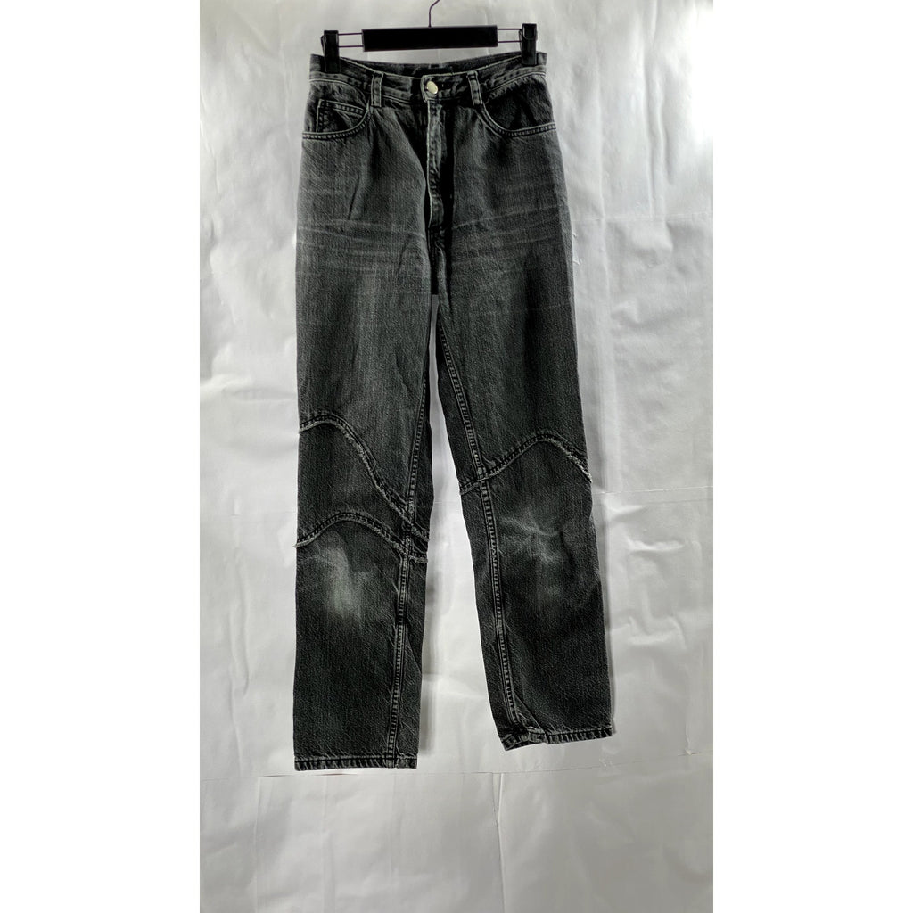 RACHEL COMEY Women's Washed Black Distressed High-Rise Denim Cropped Jeans SZ 0