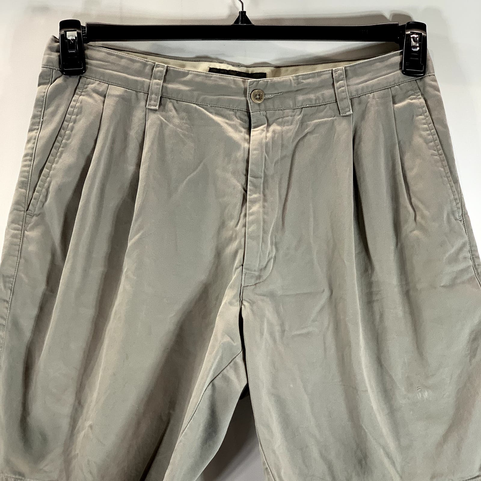 BANANA REPUBLIC Men's Tan Vintage Pleated Front Chino Shorts SZ 34