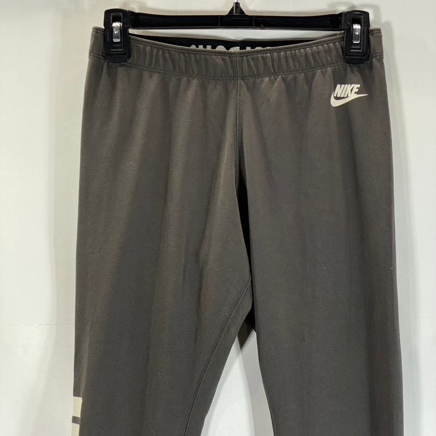 NIKE Women’s Charcoal Just Do It Leg A See Pull-On Sportswear Leggings SZ M