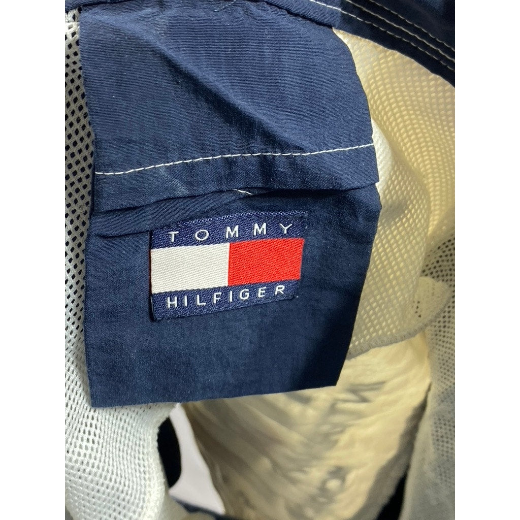 TOMMY HILFIGER Men's Vintage Navy-Cream International Games Board Shorts SZ M