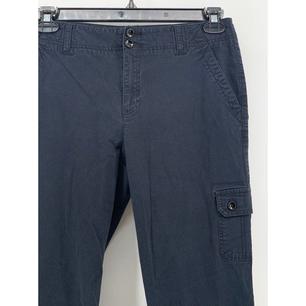 DOCKERS Women's Navy Solid Ideal Fit Wide-Leg Pants SZ 10