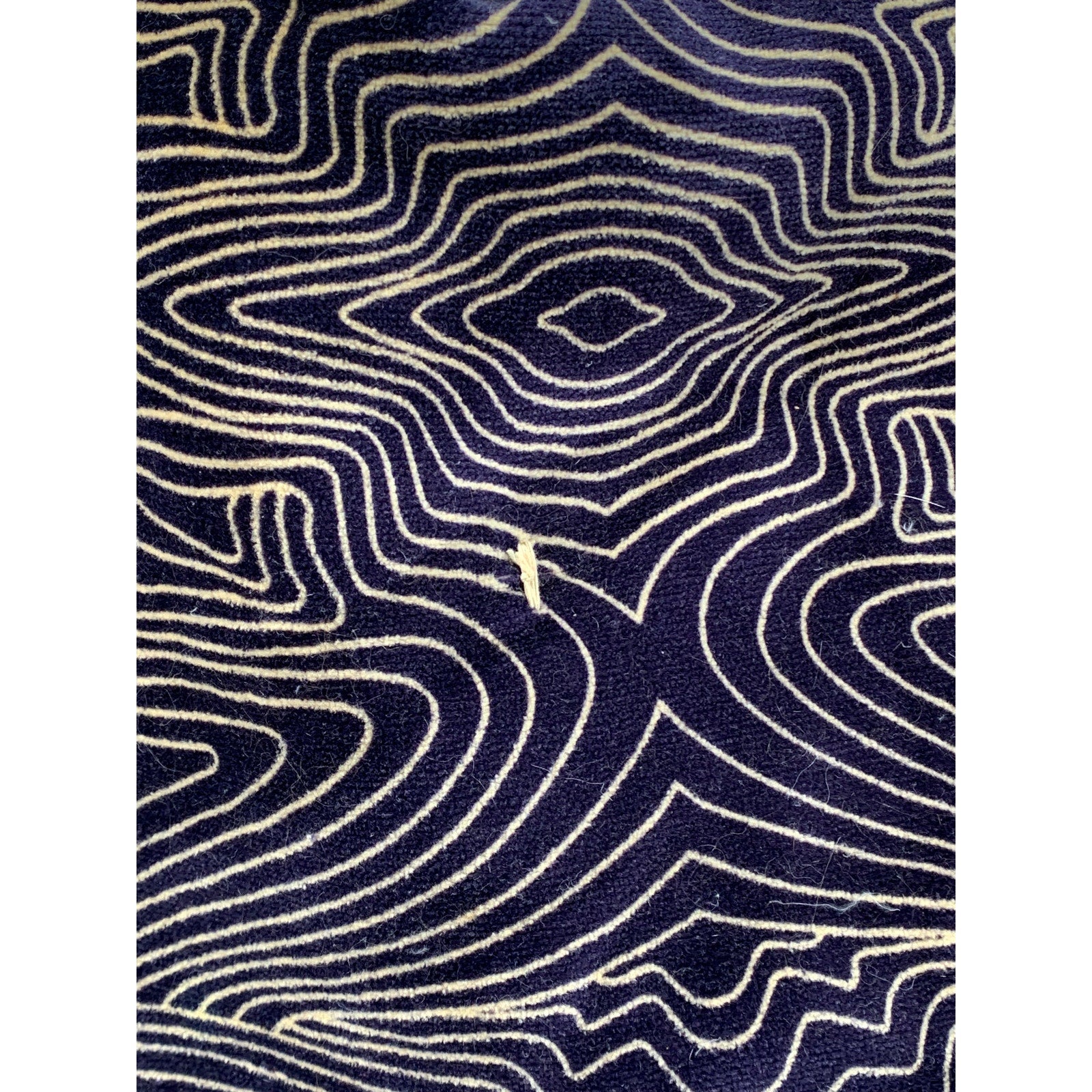 UNBRANDED Dark Blue-Beige Swirl Print Heavyweight Vintage 1918 Blanket