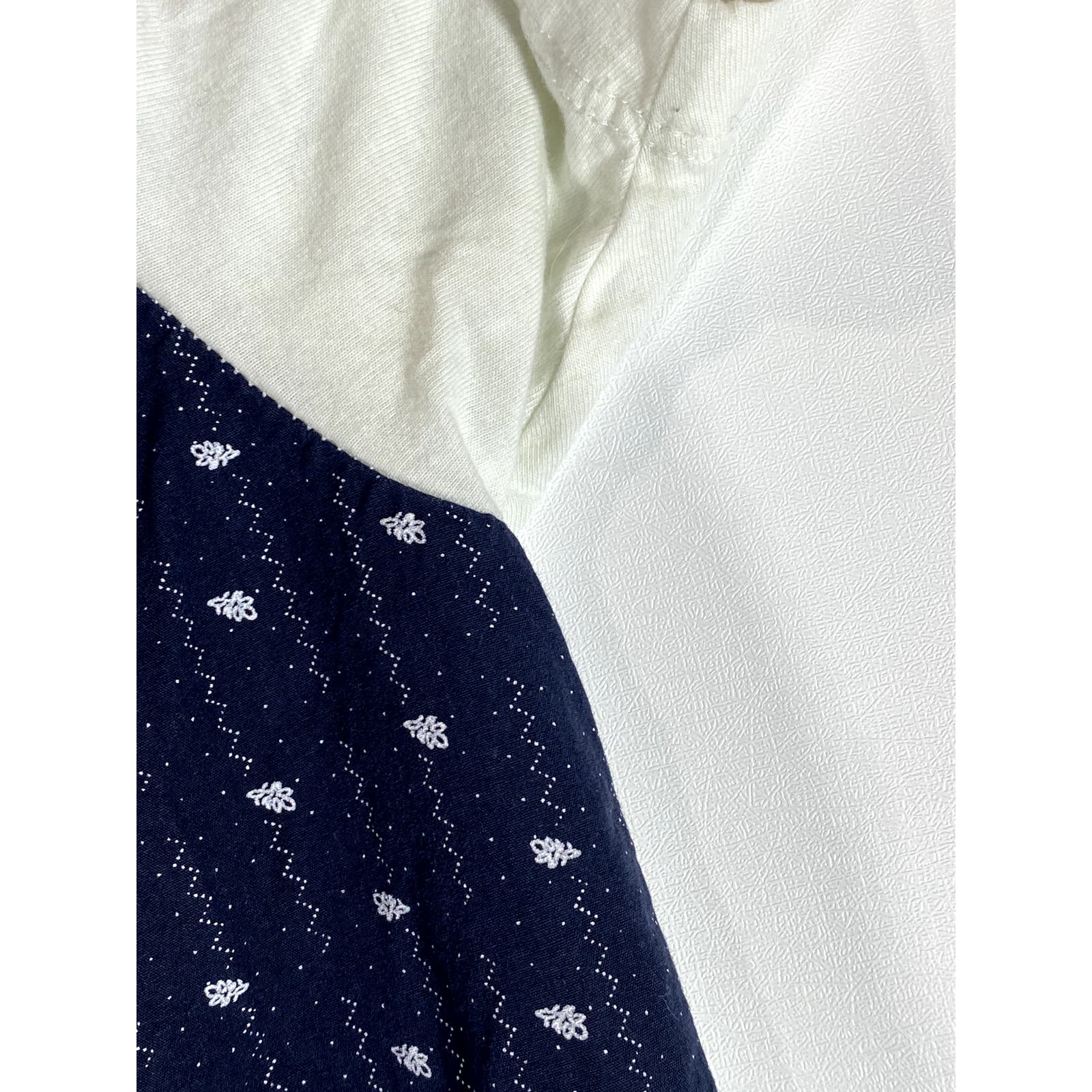 ZARA MAN Men's Navy/White Printed Colorblock Crewneck Short Sleeve T-Shirt SZ S