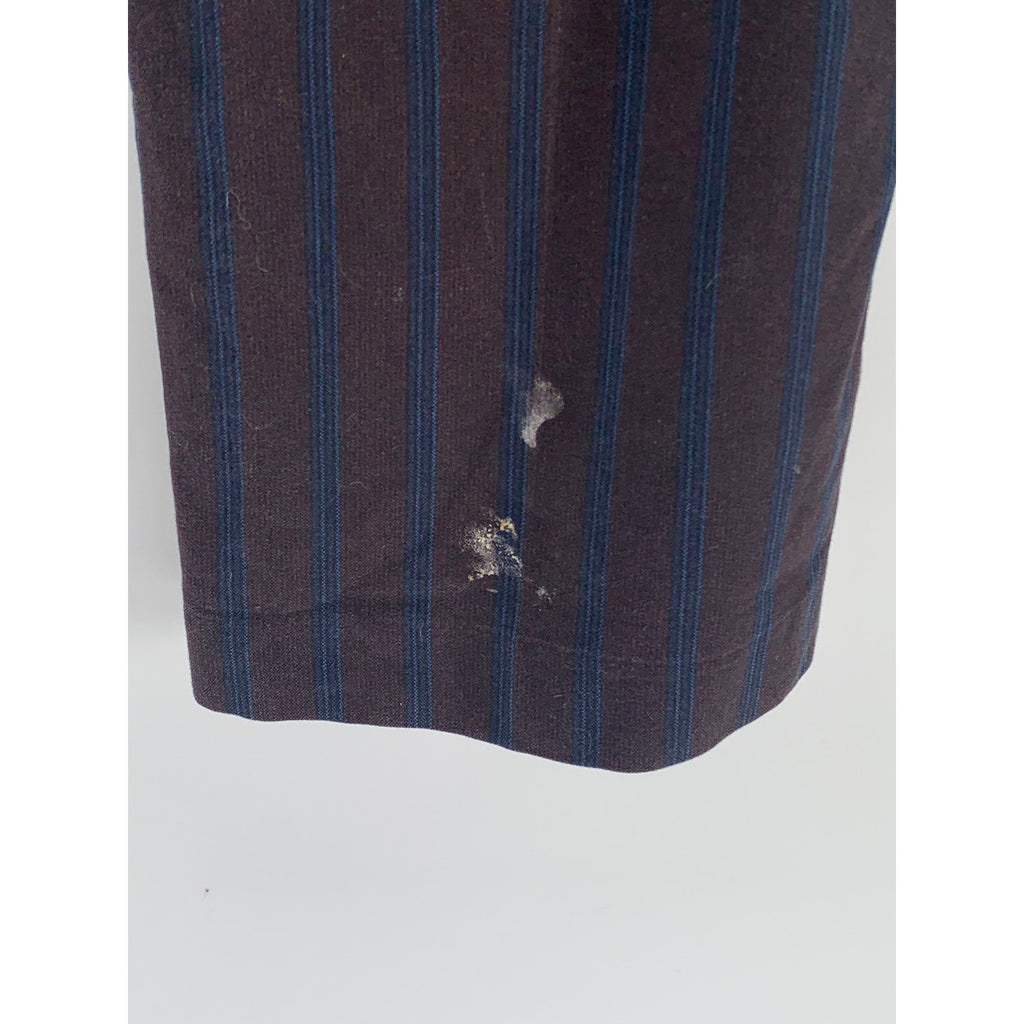 PENGUIN Men's Brown-Blue Striped Flat Front Straight-Leg Regular Fit Pant SZ 32