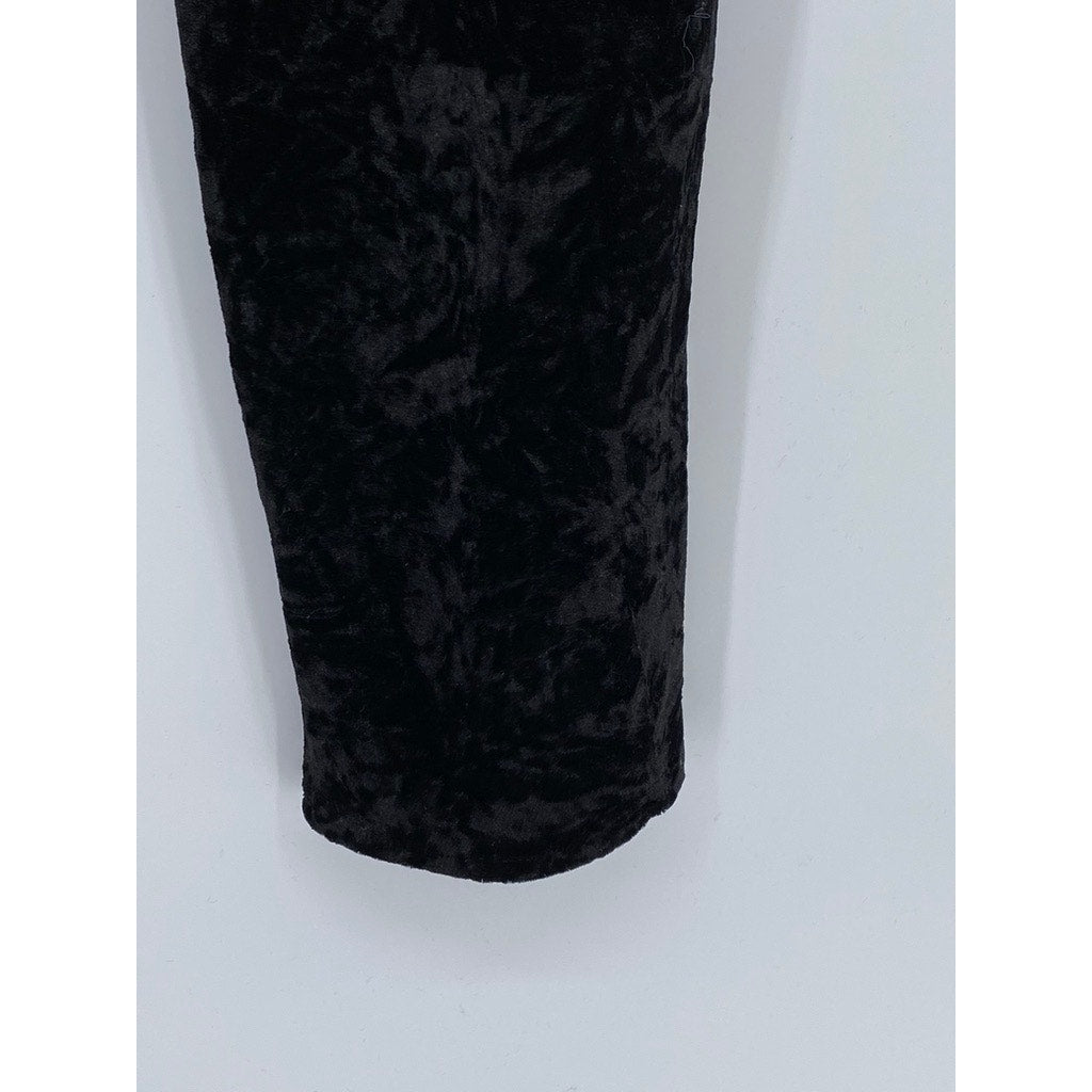 SCOOP Women’s Black Crushed Velvet Super High-Rise Skinny Pant SZ 14