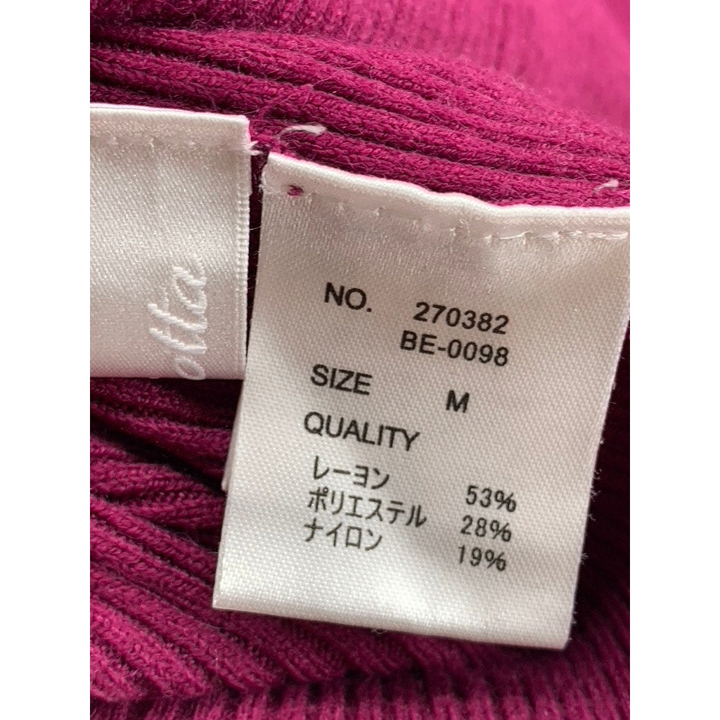 Women's Burgundy Soft Knit Mock-Neck Long Sleeve Pullover Sweater SZ M