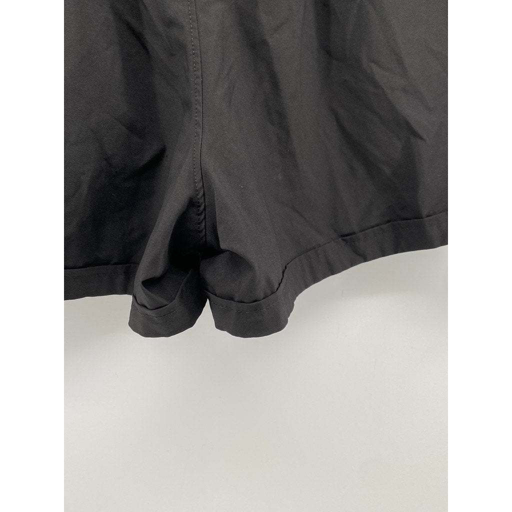 RBX Women's Black Solid Pull-On Active Shorts SZ L