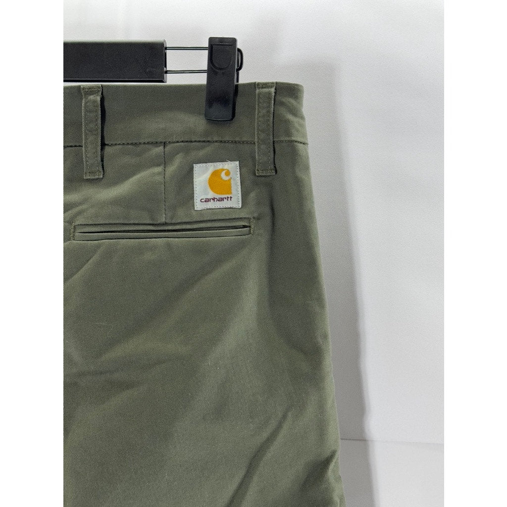 CARHARTT WORK IN PROGRESS Men's Dark Green Slim-Fit Sid Chino Pant SZ 29X32
