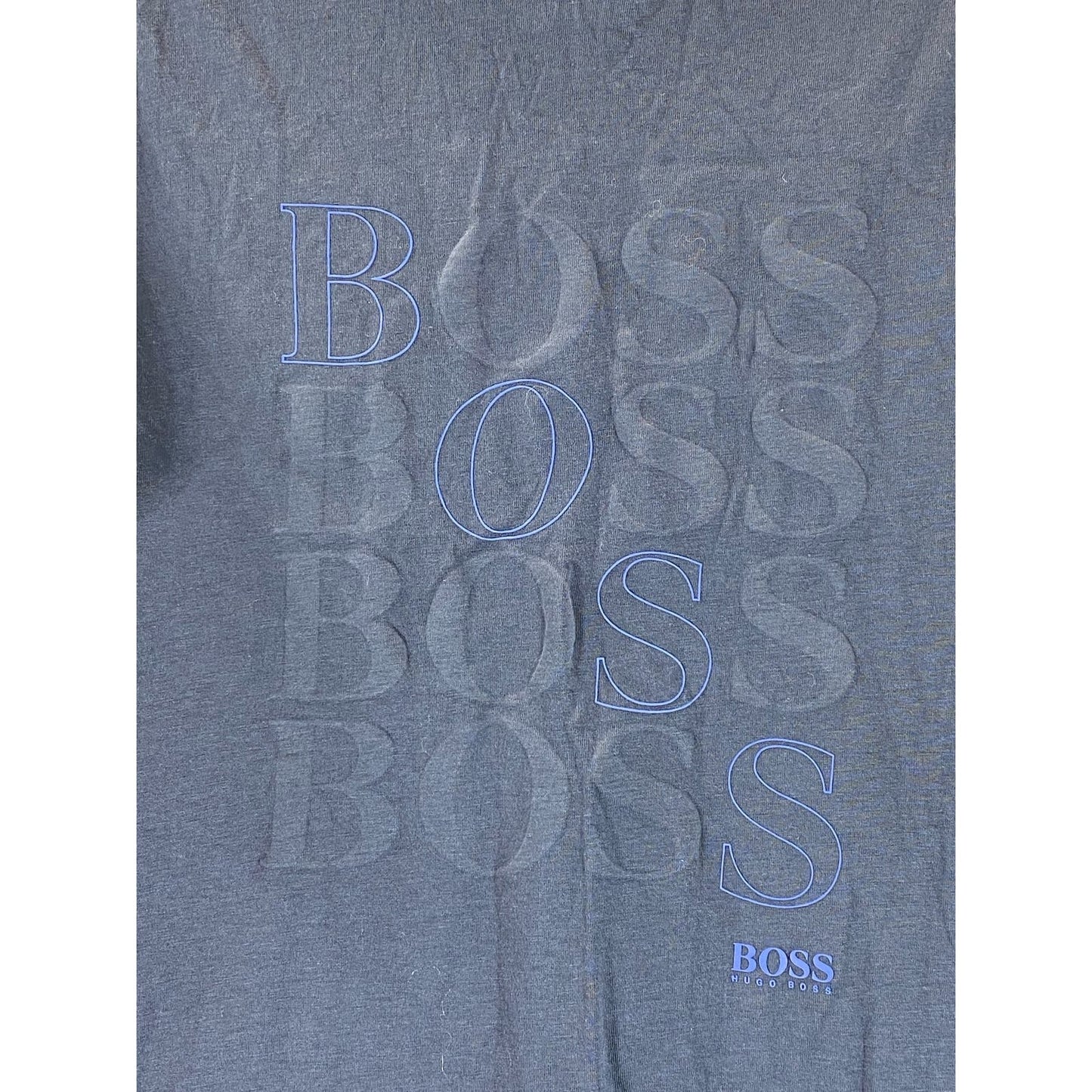 BOSS HUGO BOSS Men's Navy Bionic Logo Embossed Crewneck Short Sleeve Shirt SZ S