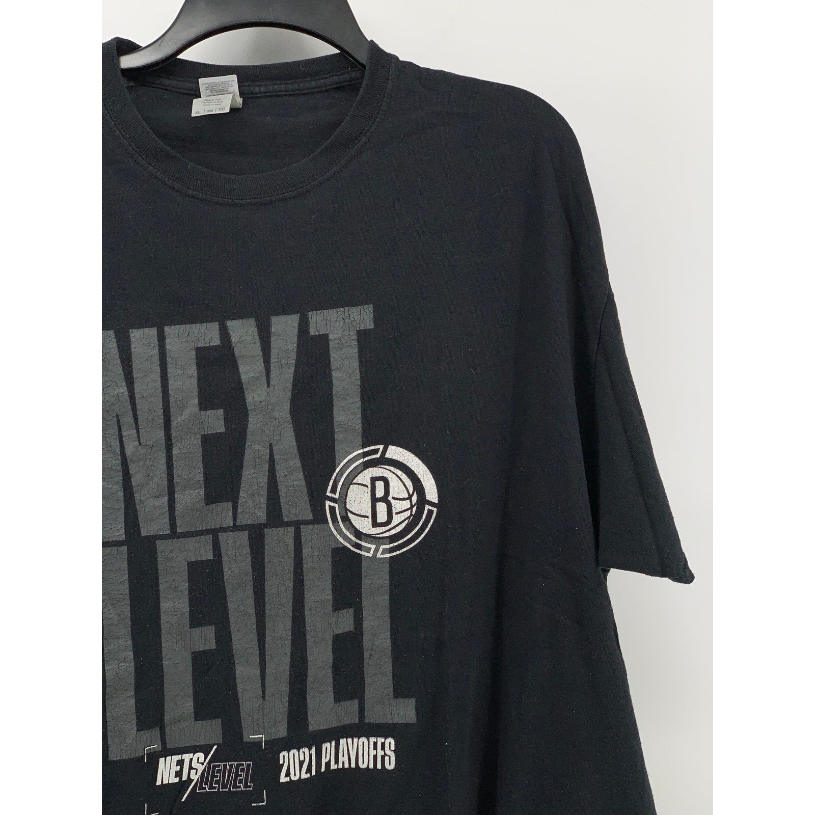 GILDAN Mne's  Black Crewneck Next Level Nets Playoff Short Sleeve T-Shirt SZ XL