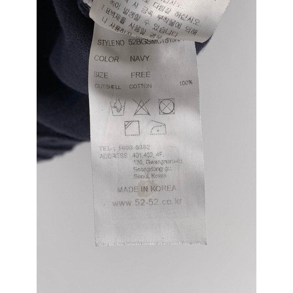 5252 BY OI OI Women's Navy Patch Logo Short Sleeve Cropped Polo Top SZ F/OS