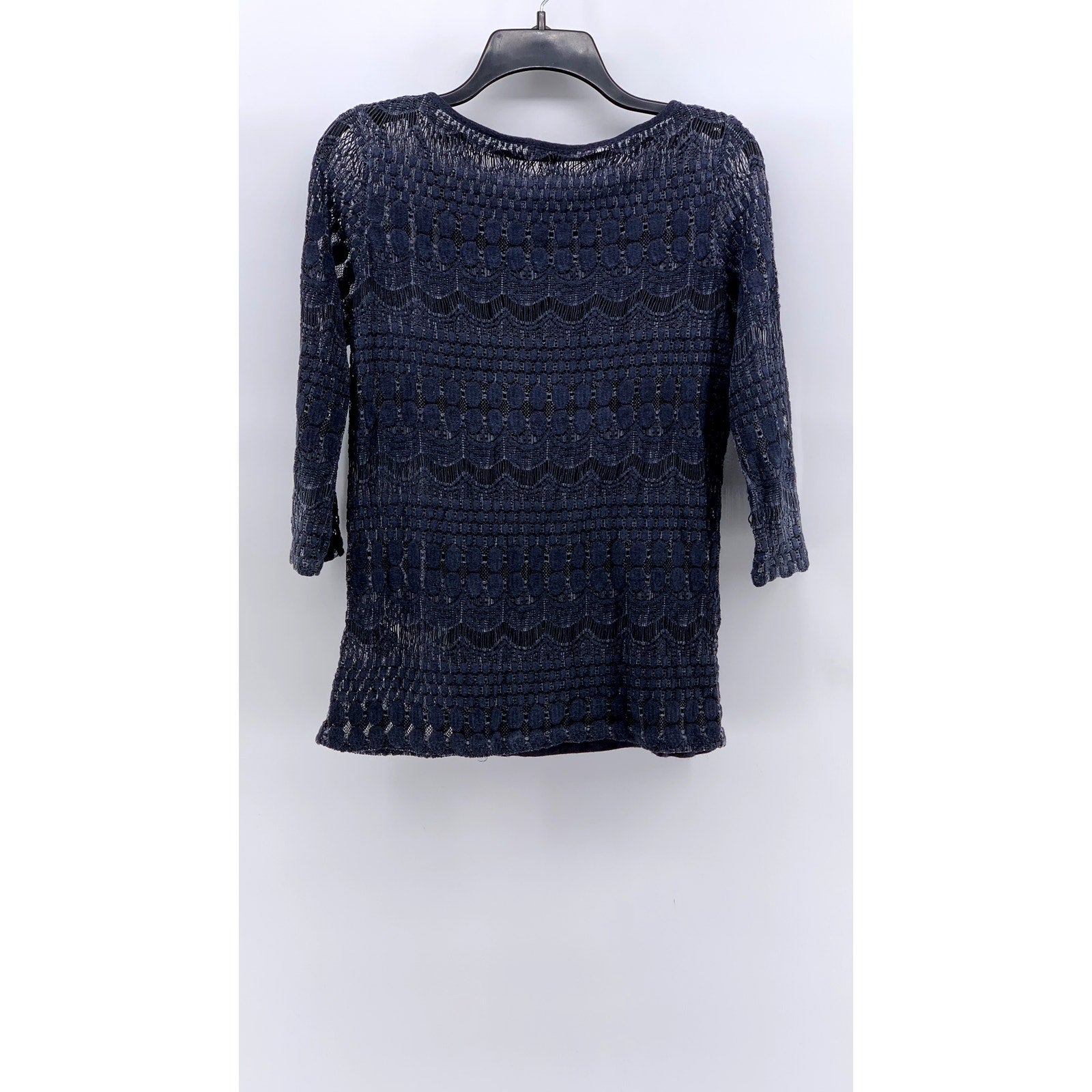 MAX JEANS Women's Navy Knit Crewneck Layered Top SZ XS