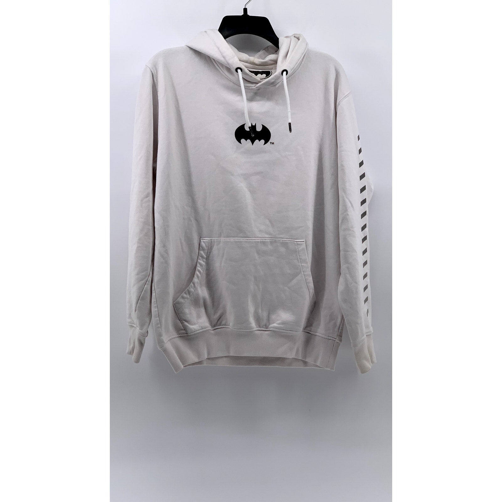 DC COMIC White Batman Graphic Pullover Hoodie SZ L