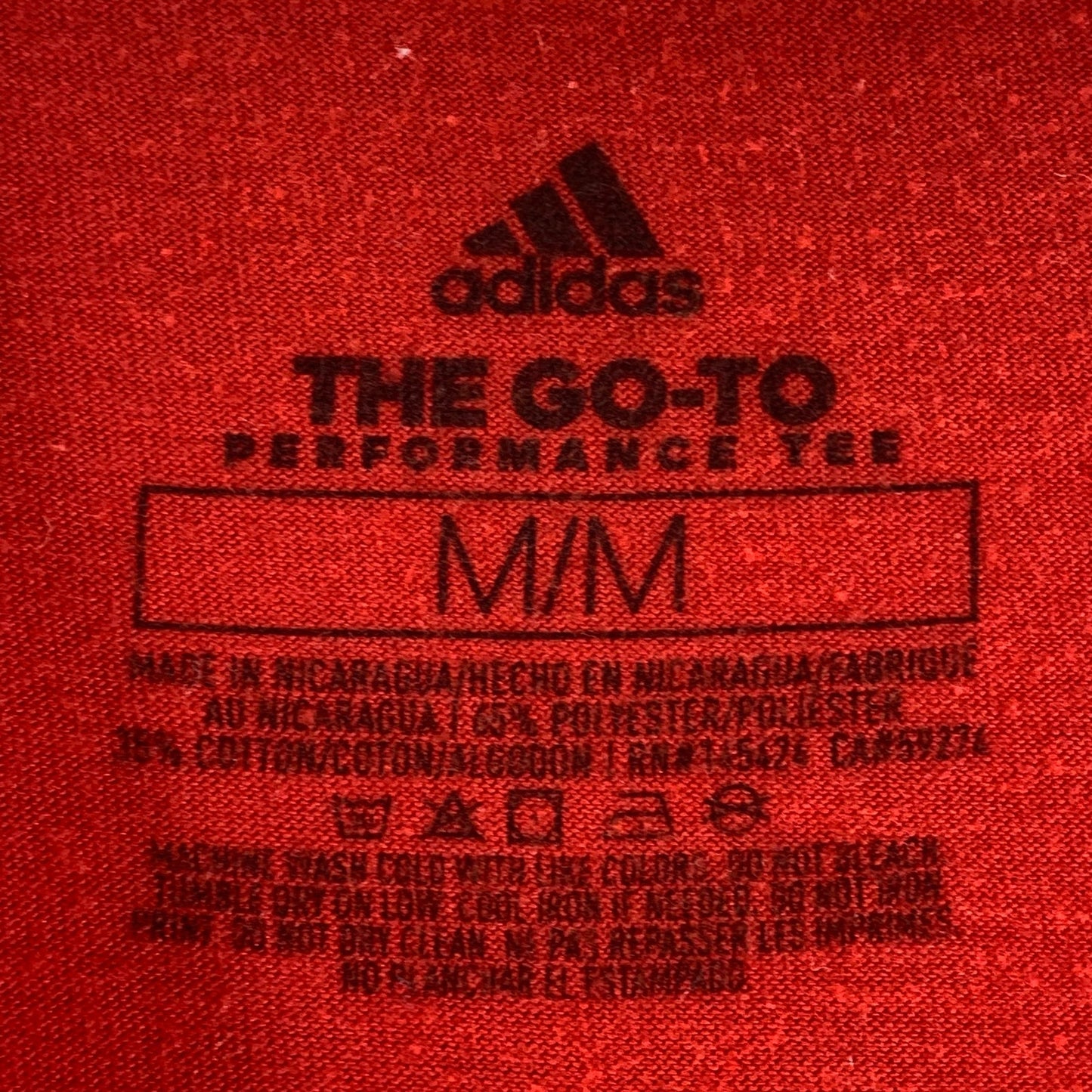 ADIDAS Men's Red The-Go-To Performance Crewneck Short Sleeve T-Shirt SZ M