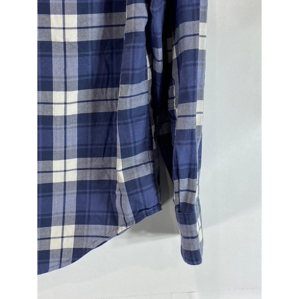 ABERCROMBIE & FITCH Men's Blue Plaid Button-Down Long Sleeve Shirt SZ XS