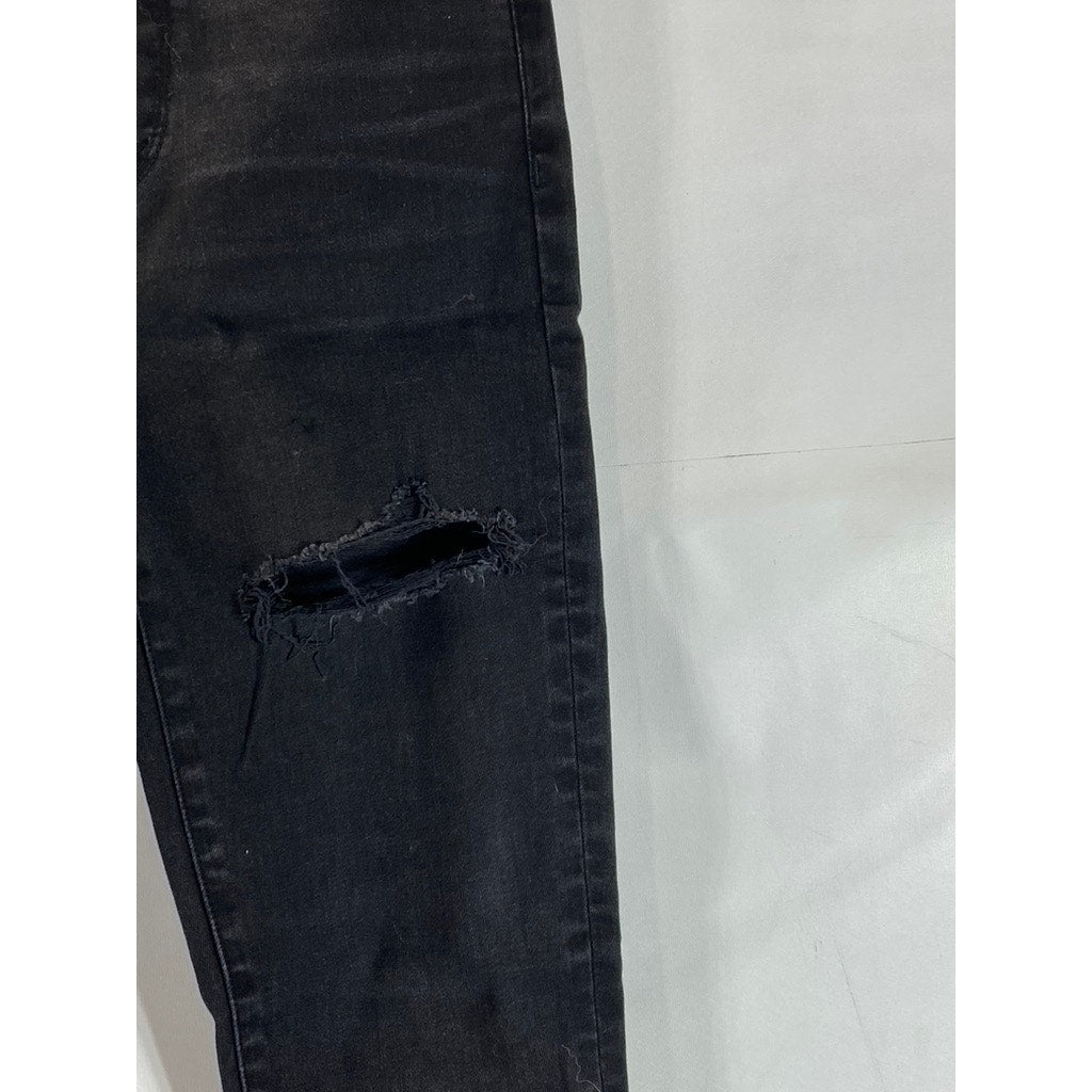 AMERICAN EAGLE Women's Black Distressed Skinny-Fit Denim Jean SZ 4/Regular
