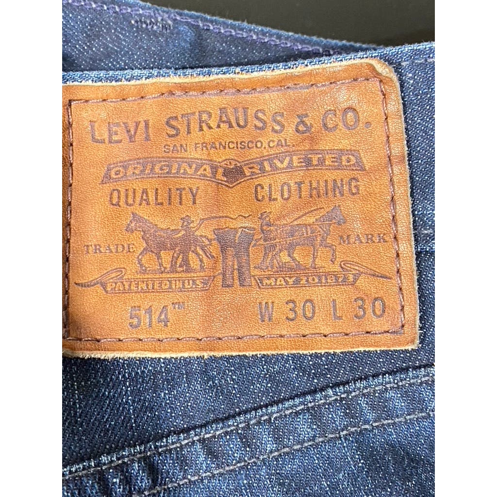 LEVI'S Men's Dark Wash 514 Slim Straight Denim Jeans SZ 30X30