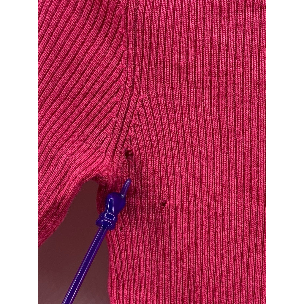 UNIQLO Women's Pink Ribbed Wool Long Sleeve Turtleneck Top SZ XS