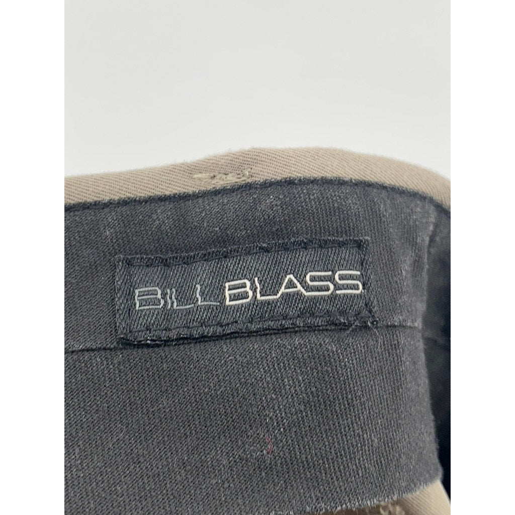 BILL BLASS Men's Vintage y2k Straight Leg Cuffed Tan Flat Front Pants SZ 40x32