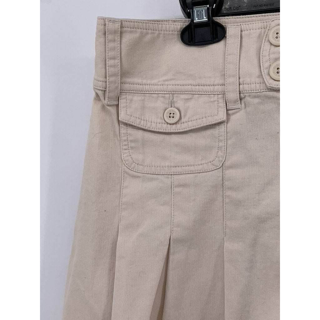 OLD NAVY Women's Beige Ruffle A-Line Extra Mini Skirt SZ 10