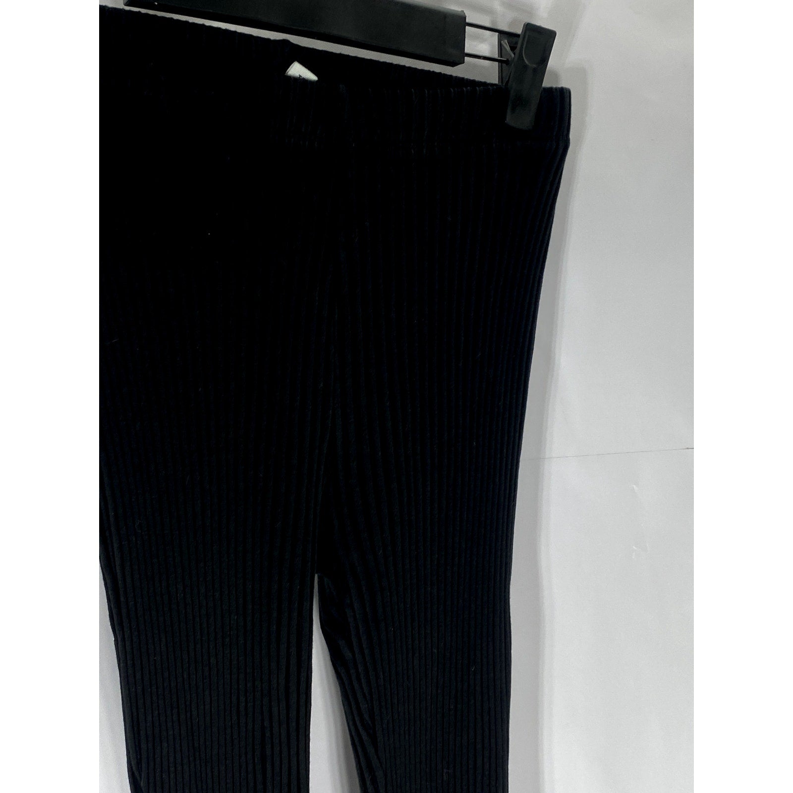 KOTN Women's Black Ribbed Pull-On Elastic Waist Stretch Wide-Leg Leggings SZ XS