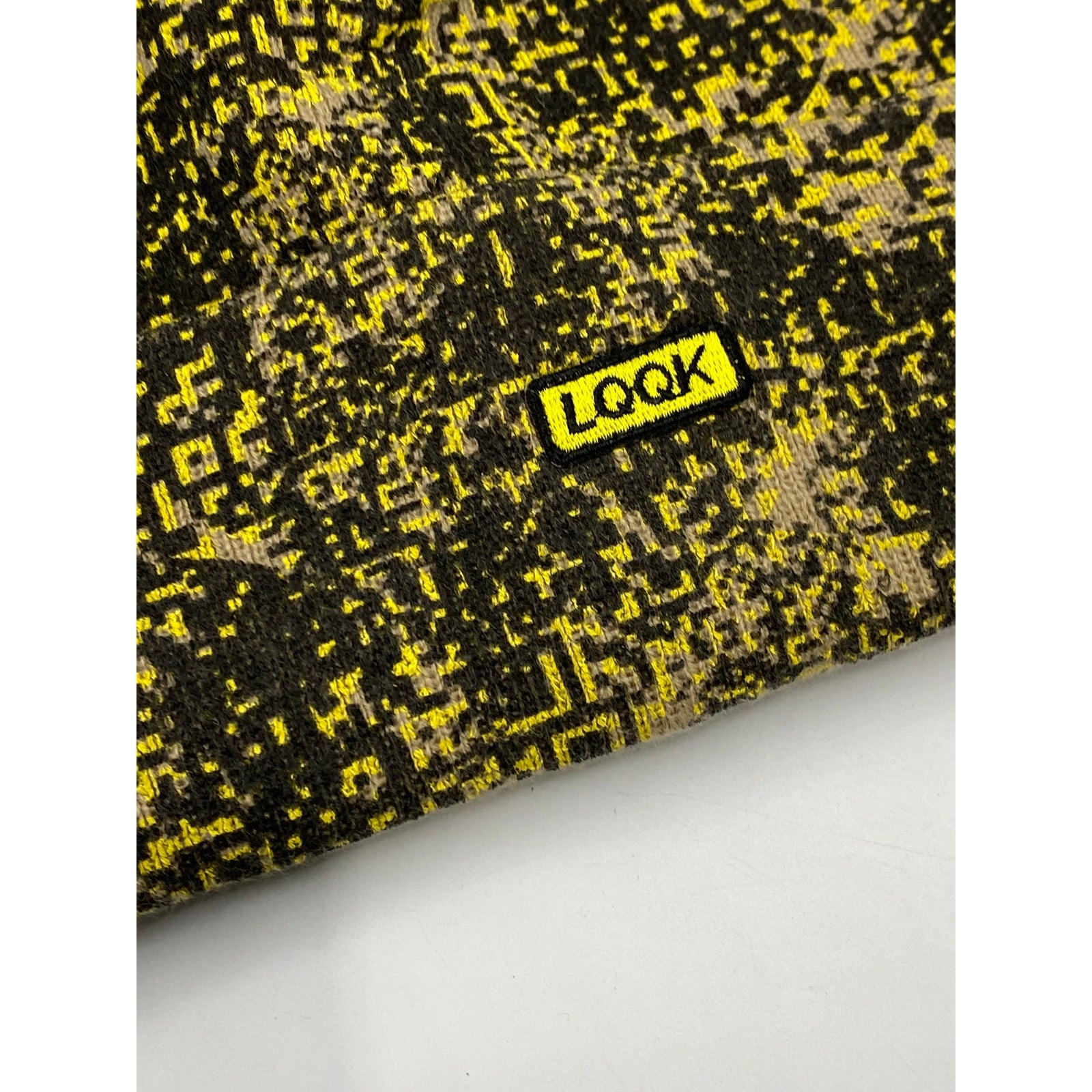LQQK STUDIO Men's Black-Yellow Digi Camo QR Cuffed Fleece Line Beanie SZ OS