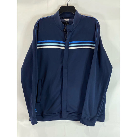 ADIDAS Golf Men's Navy 3-Strip Climalite Zip-Up Jacket SZ M