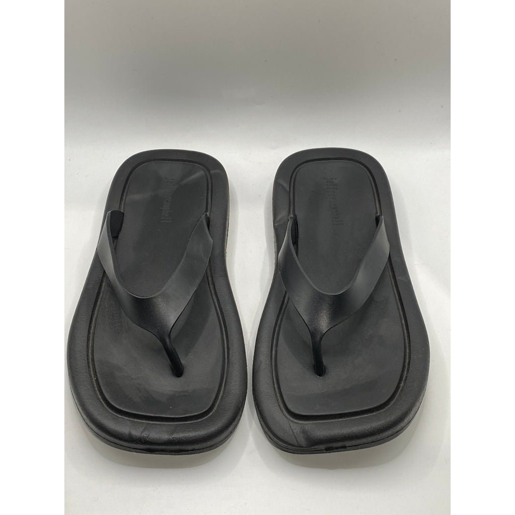 JEFFREY CAMPBELL Women's Black Darcie Platform Flip-Flop Sandals SZ 8