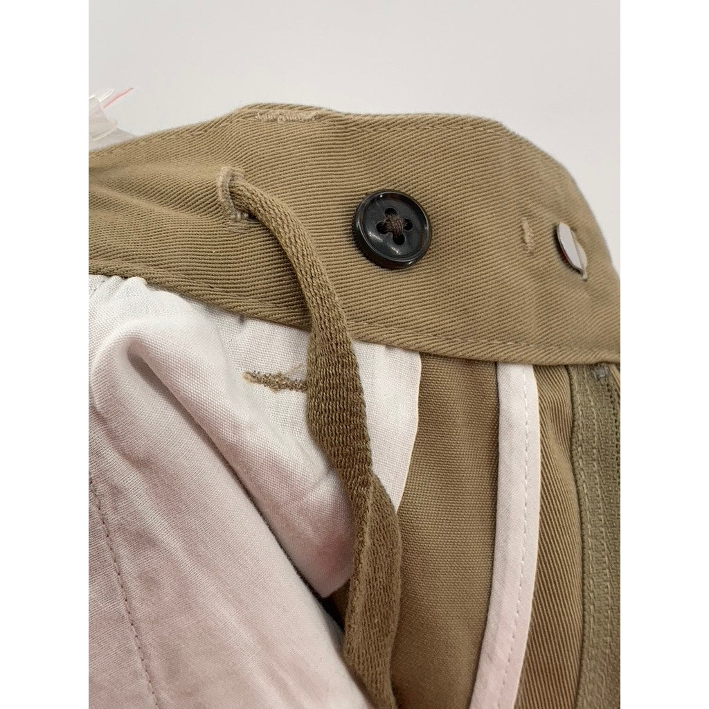 GU Men's Tan Wide-Leg Pleated Baggy Fit Pants SZ M